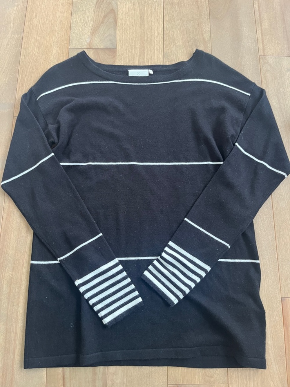 Classic Black Long-Sleeve Stripe Tee